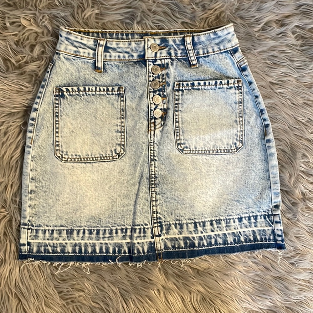 High waisted jean skirt
